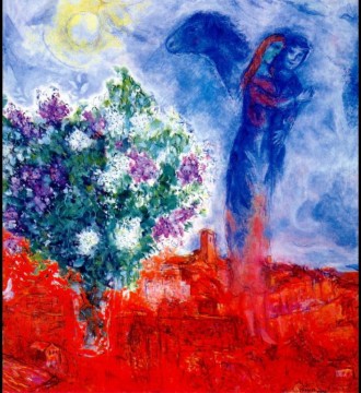  chagall - Liebhaber über Sant Paul Zeitgenosse Marc Chagall